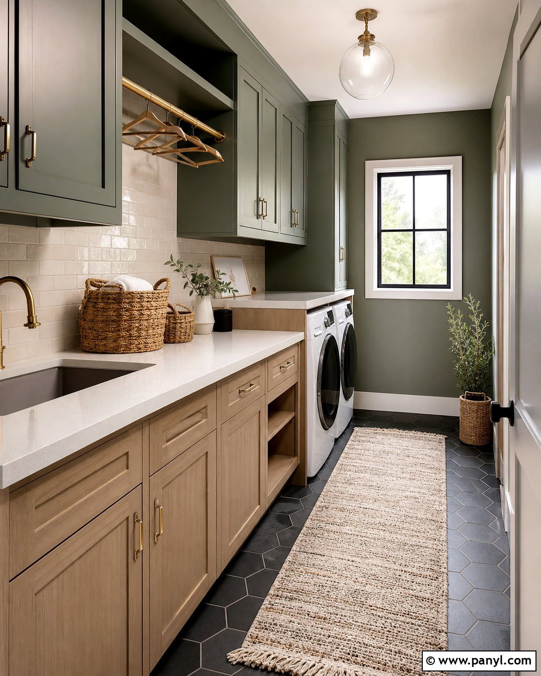 Dark Sage Wall Color Laundry Room - 30 Moody Wall Color Ideas