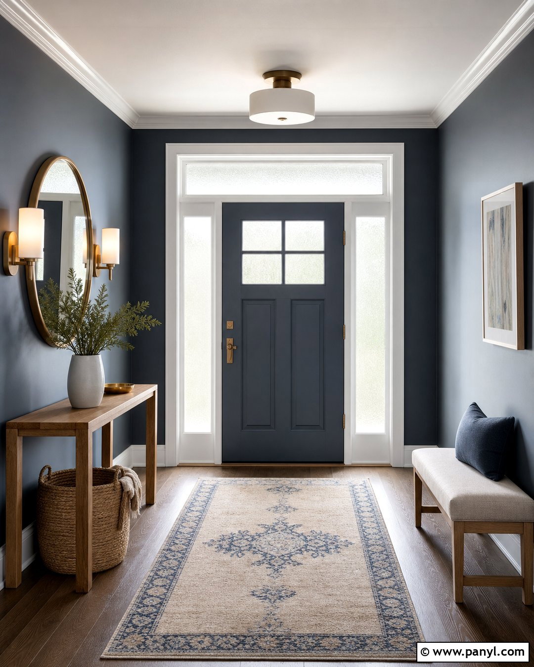 Dark Slate Blue Entryway Walls - 30 dark wall paint ideas