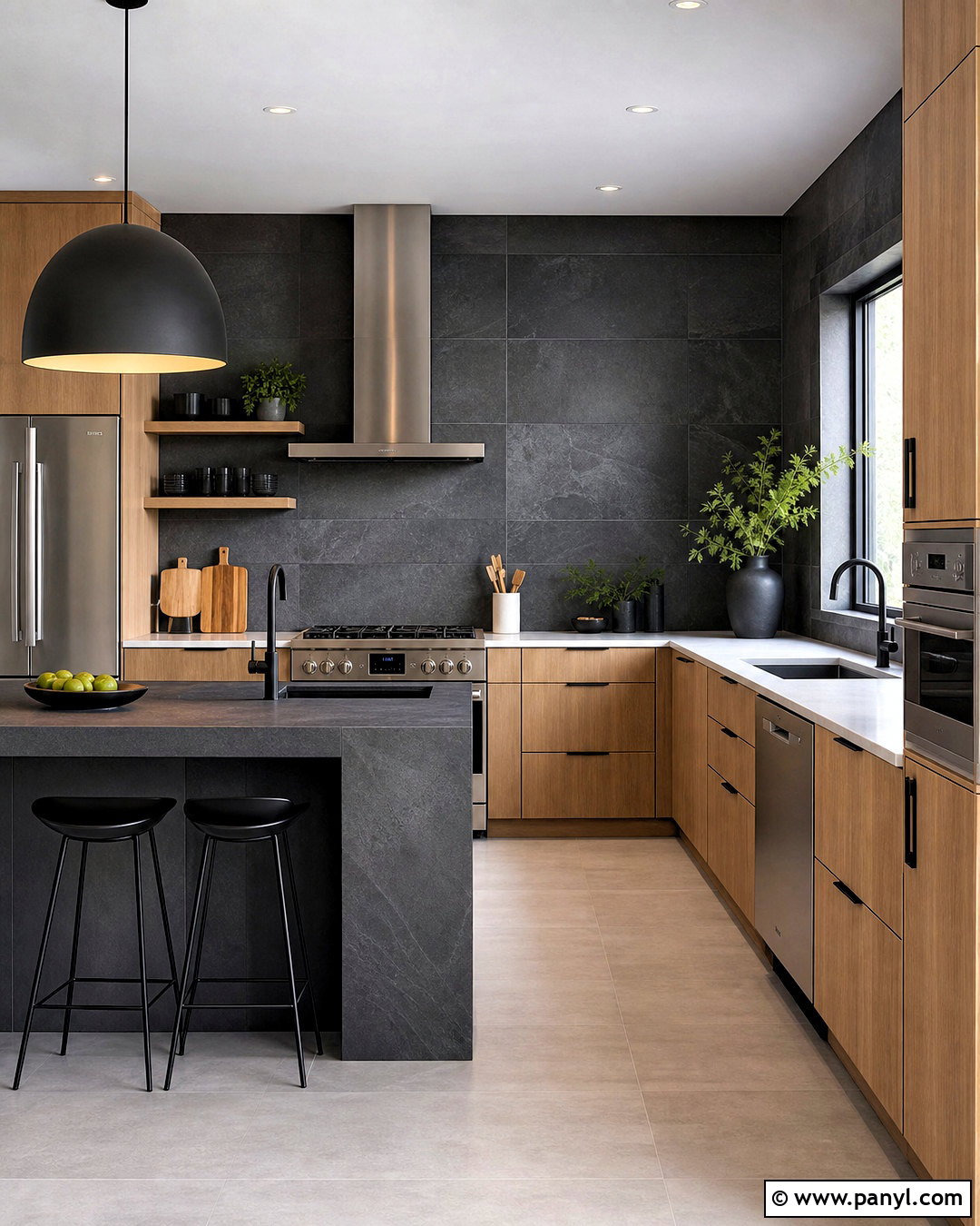 Dark Slate Tile Kitchen Walls - 20 dark kitchen walls