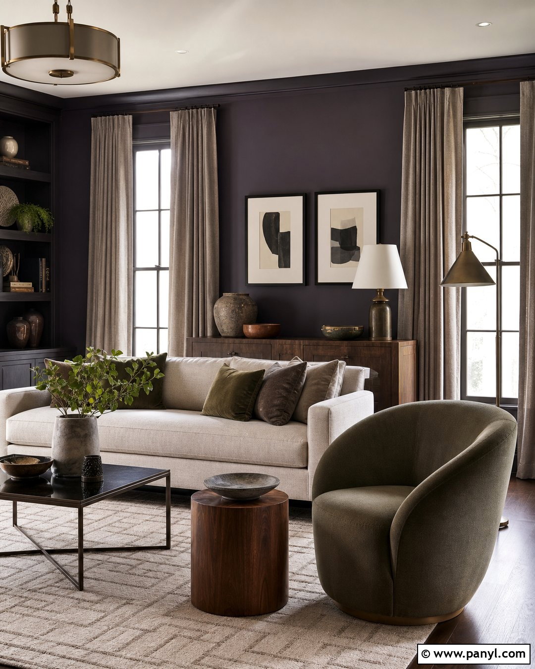 Dark Smoky Purple Living Room Walls - 35 dark wall colors