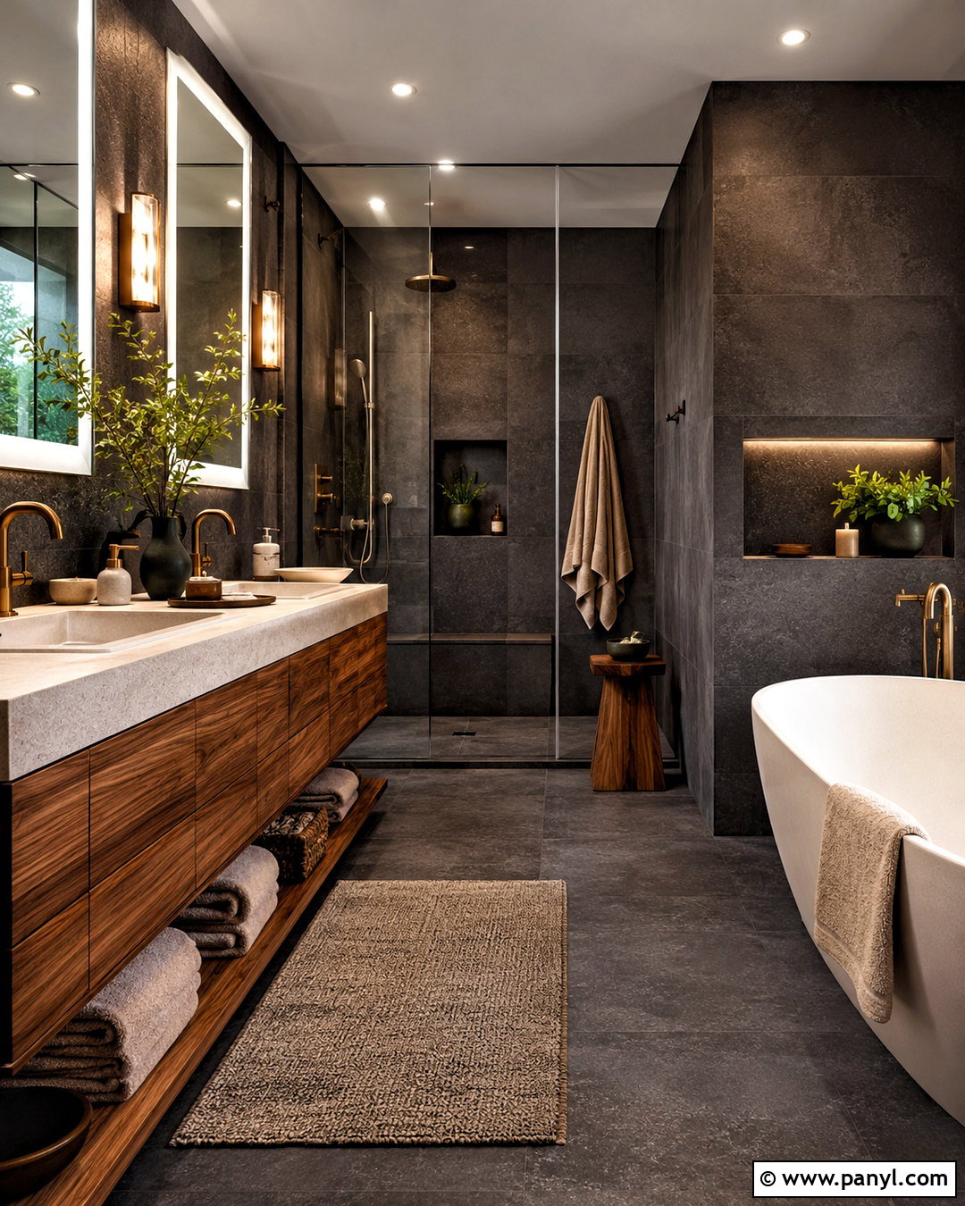 Dark Spa Bathroom - 20 dark theme bathroom ideas