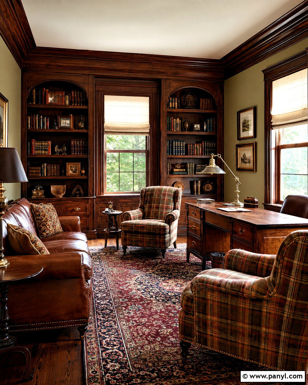 Dark Stained Pine Trim Traditional Library - 20 pine trim interior ideas