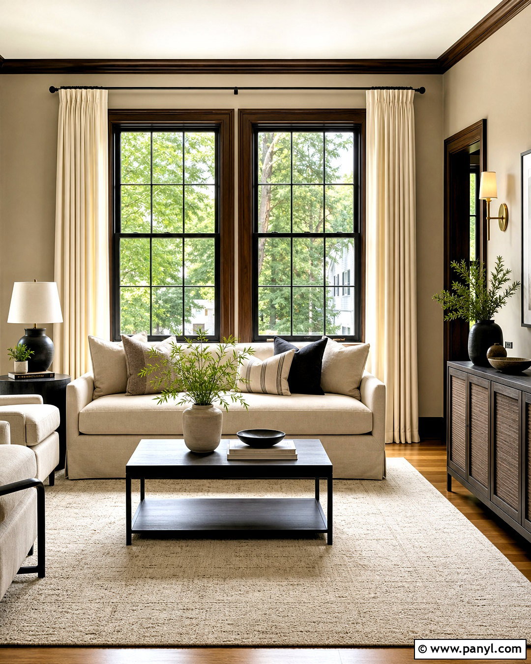 Dark Stained Window Trim With Neutral Walls - 20 stained trim interior ideas