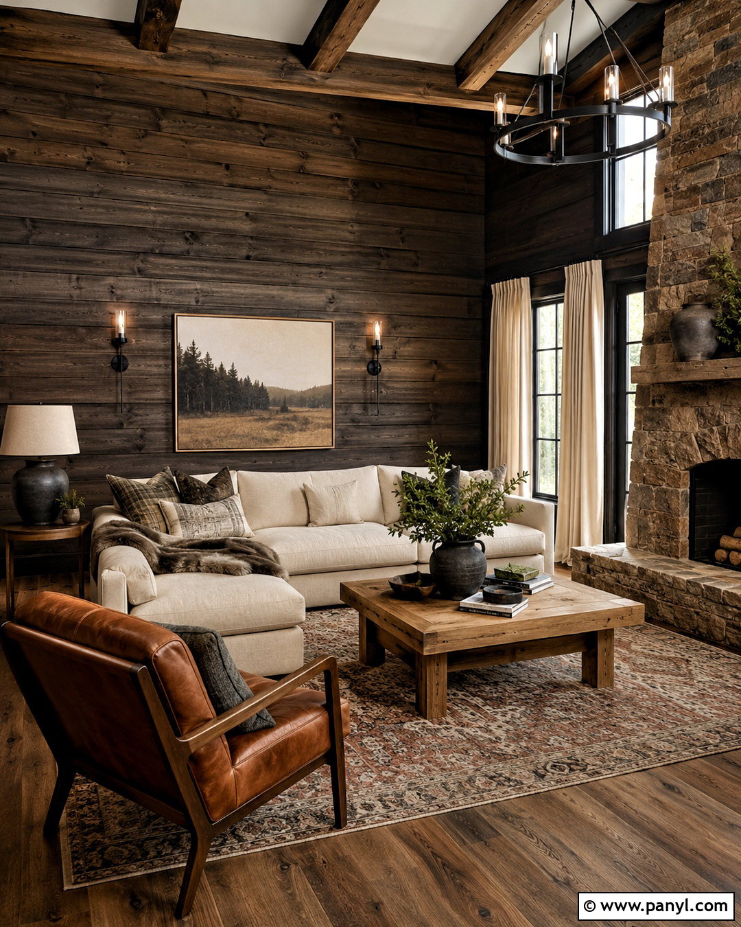 Dark Stained Wood Shiplap Wall - 20 dark shiplap wall ideas