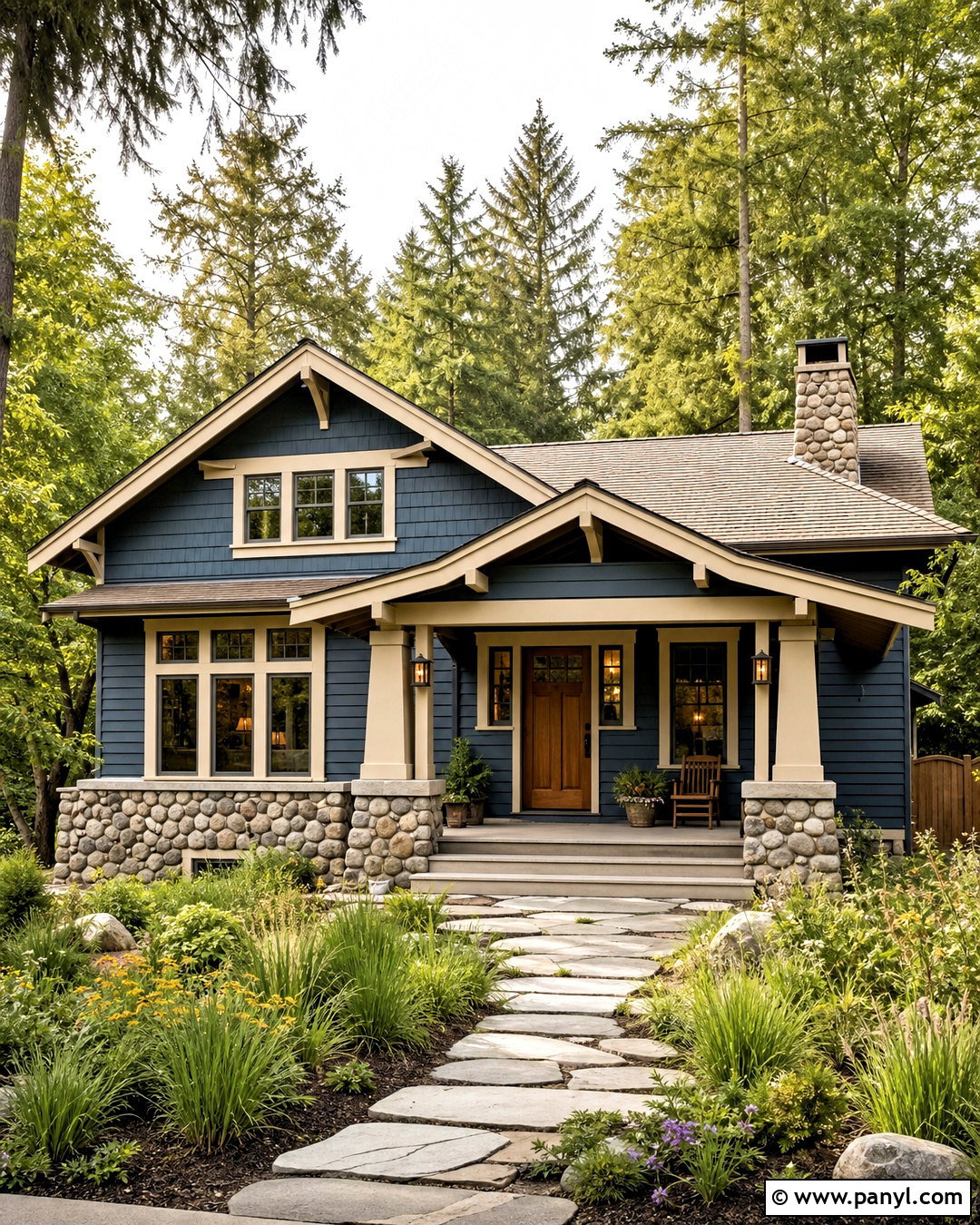 Dark Steel Blue Craftsman Exterior - 20 dark blue exterior house colors