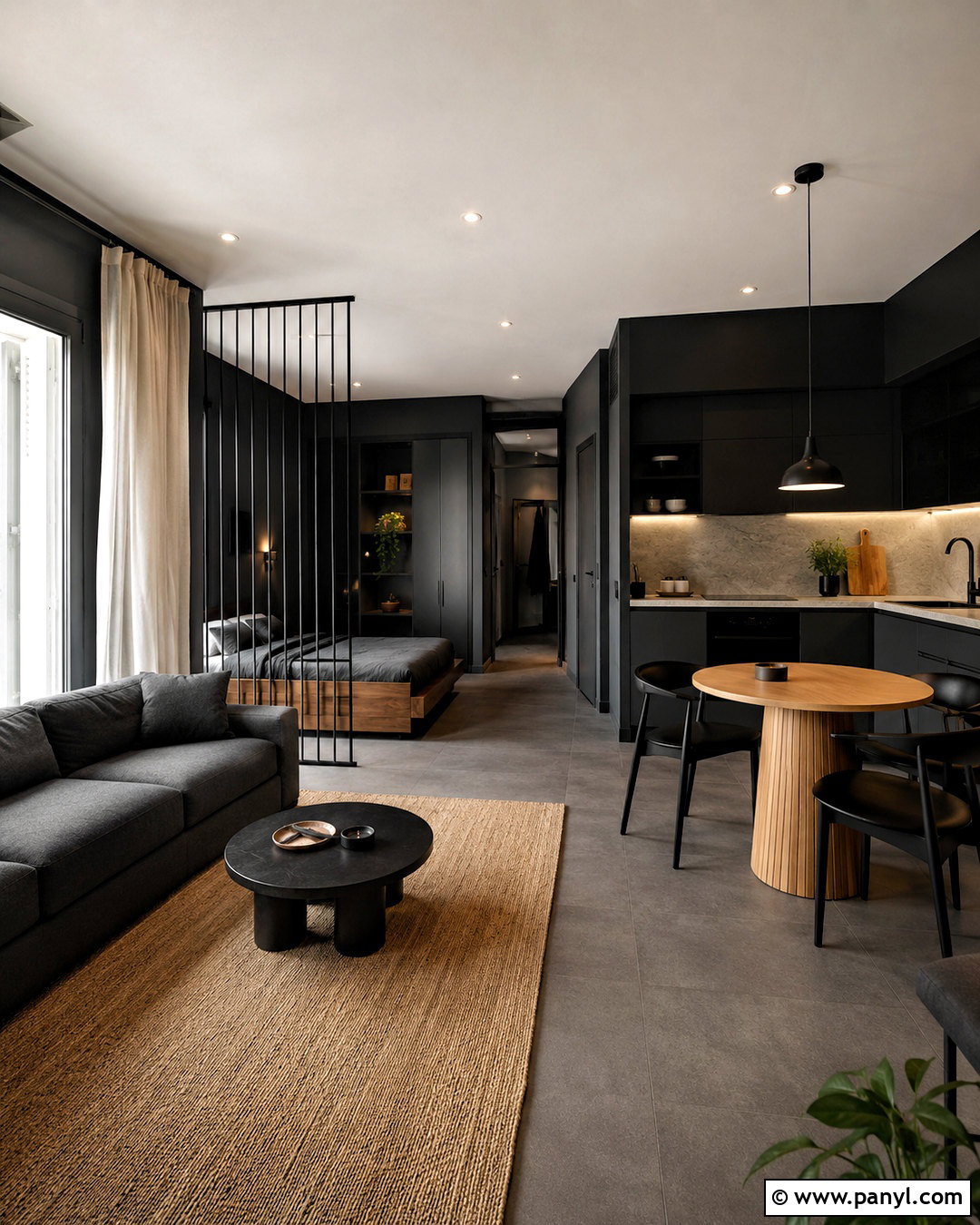 Dark Studio Apartment - 20 dark interiors