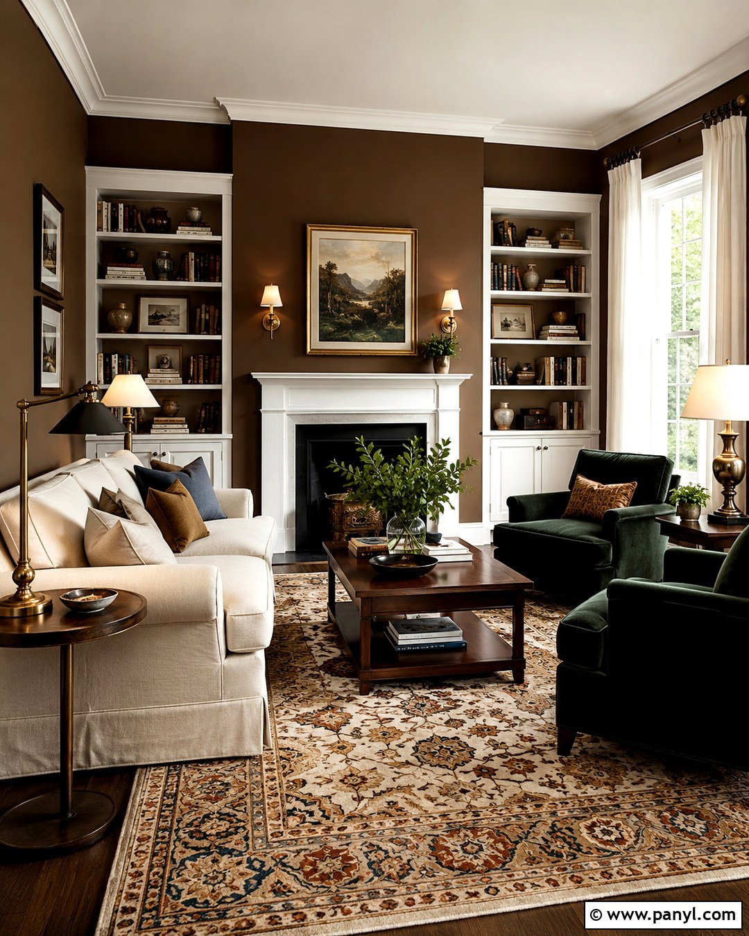 Dark Tan Walls With Bright White Trim - 20 Tan Walls With White Trim Ideas