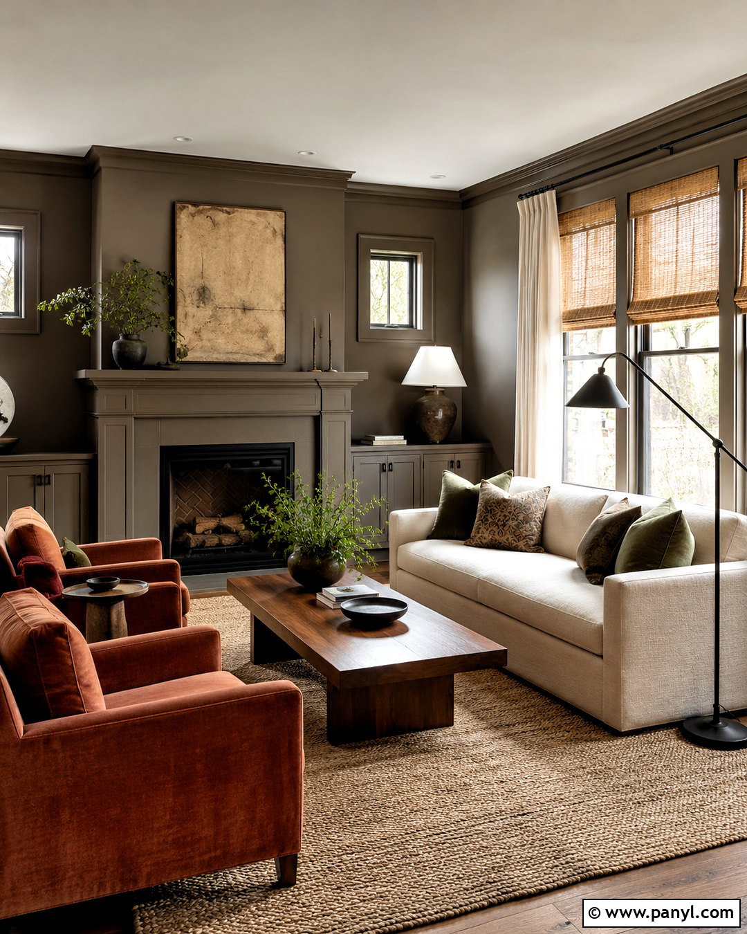 Dark Taupe Family Room - 20 dark room colors