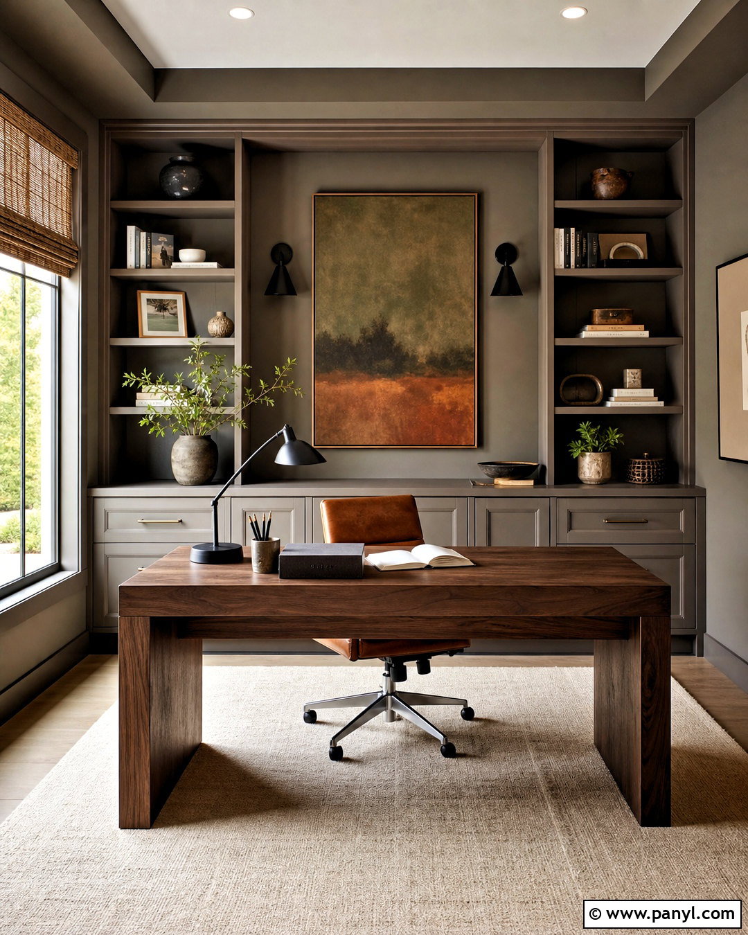 Dark Taupe Home Office - 20 taupe interior ideas