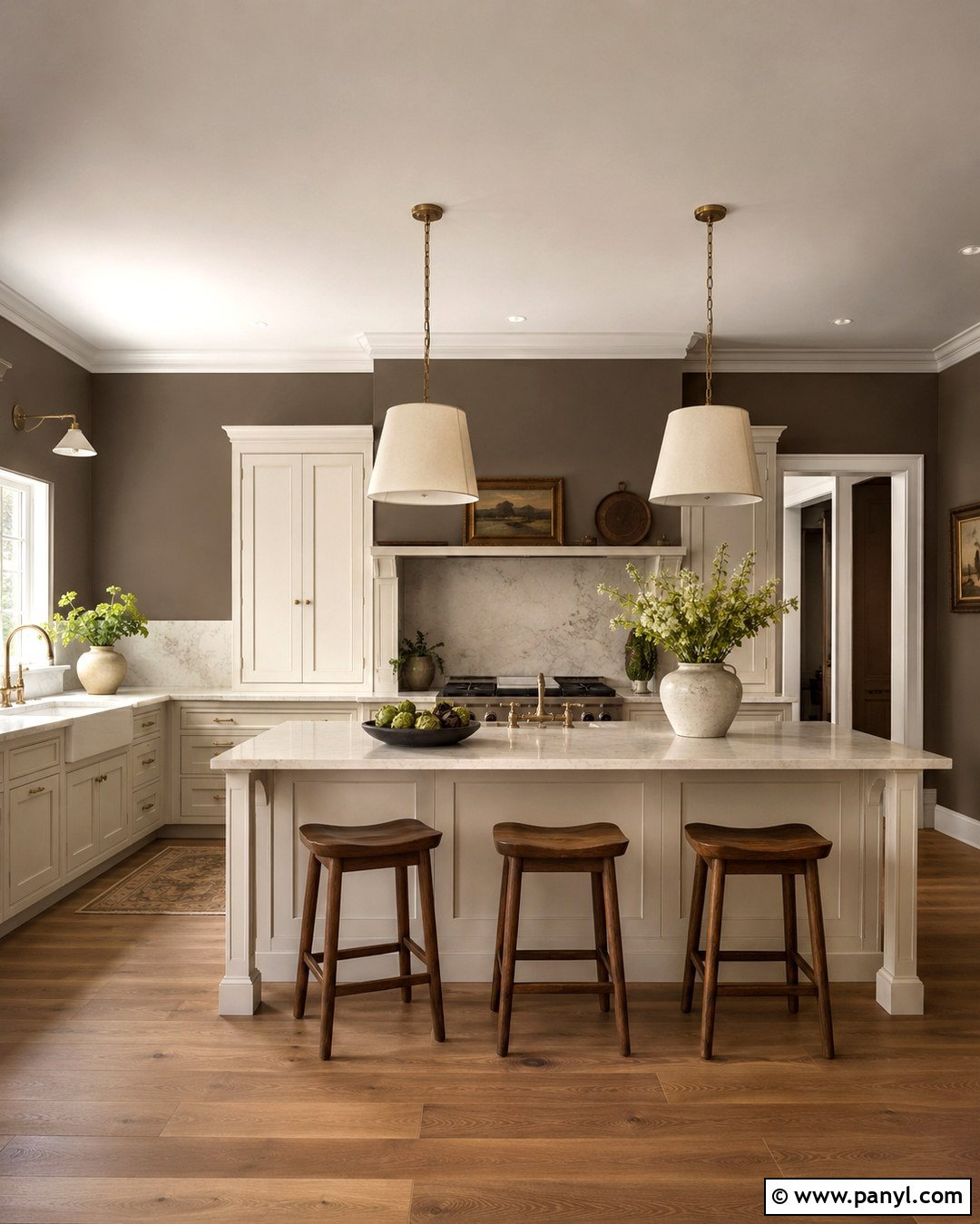 Dark Taupe Kitchen Walls With Cream Cabinets - 20 Taupe Color Kitchen Walls