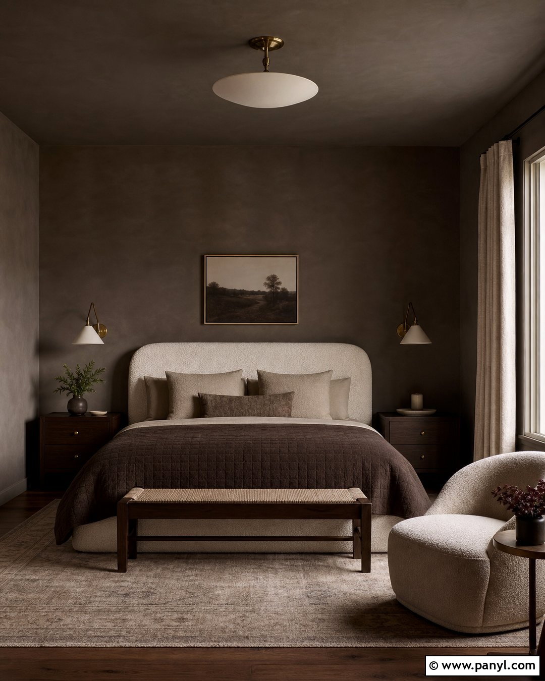 Dark Taupe Limewash Bedroom - 25 Taupe Limewash Walls