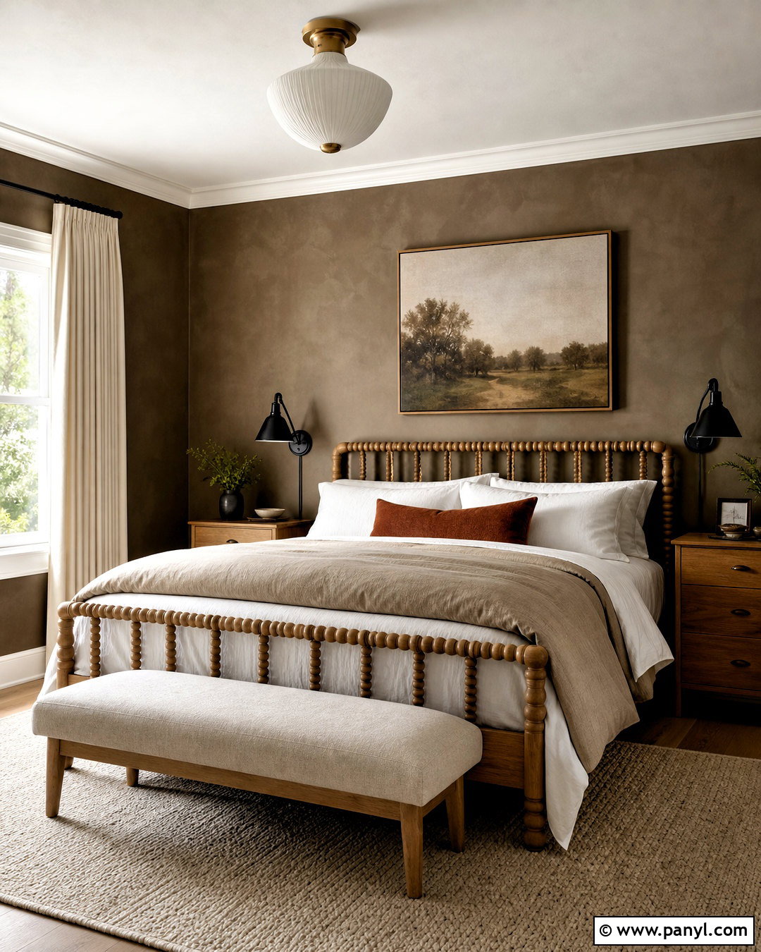 Dark Taupe Limewash Walls In A Guest Bedroom - 20 dark limewash walls