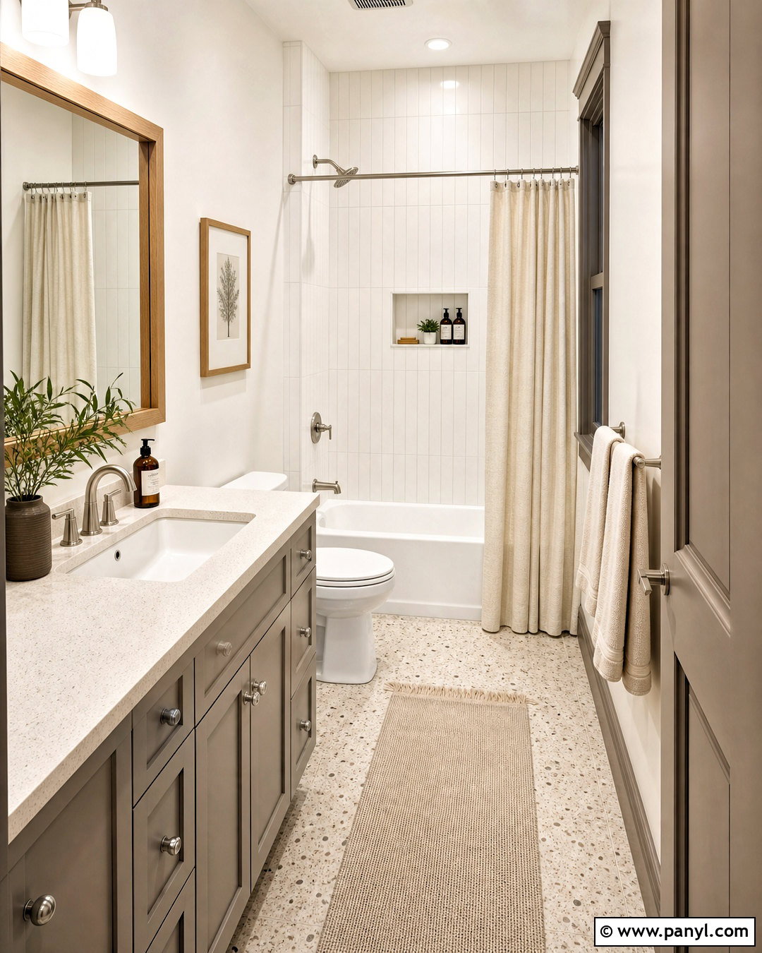 Dark Taupe Trim With White Bathroom Walls - 20 painted trim darker than walls