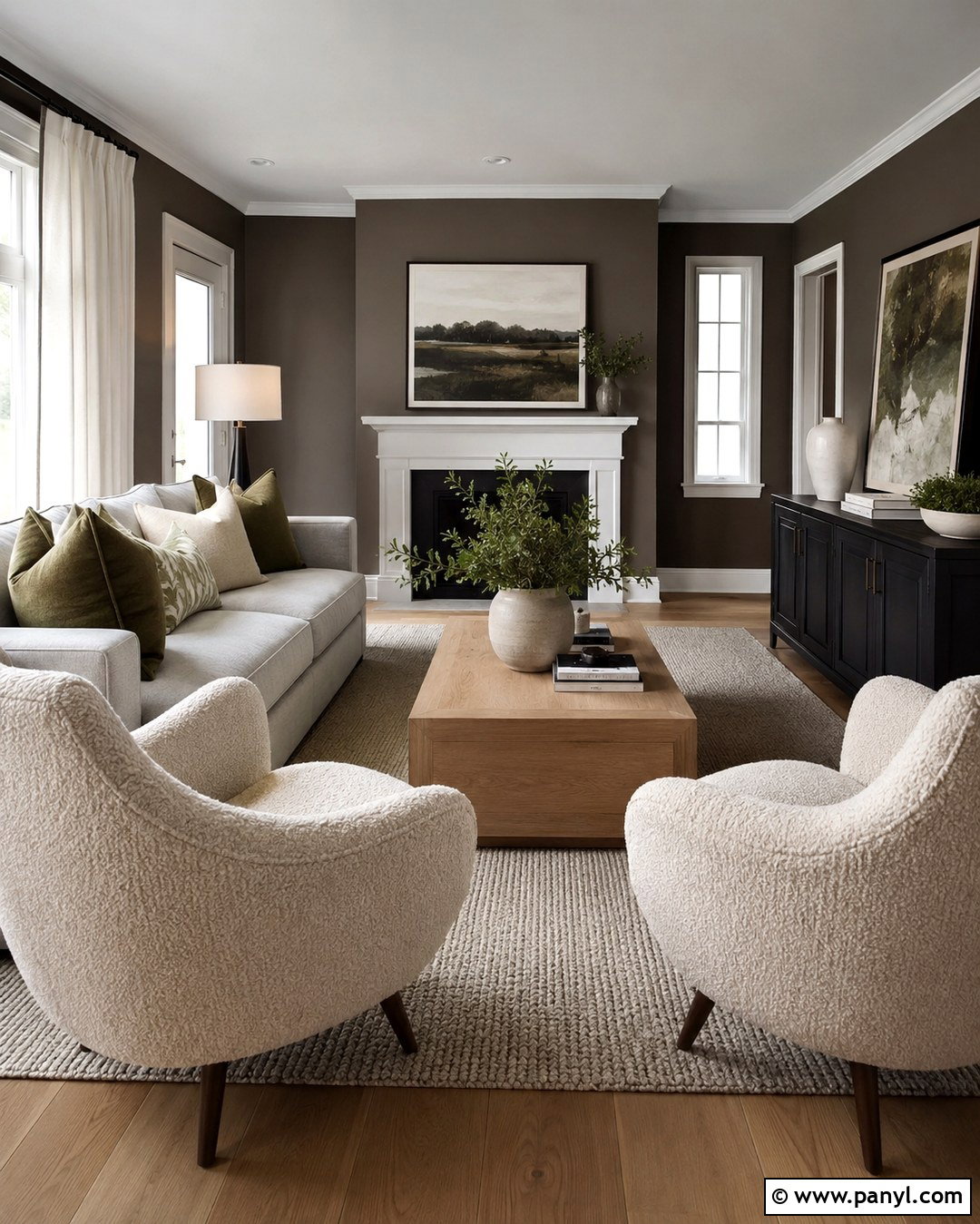 Dark Taupe Walls With A Pale Gray Couch - 20 Taupe Walls Grey Couch Ideas