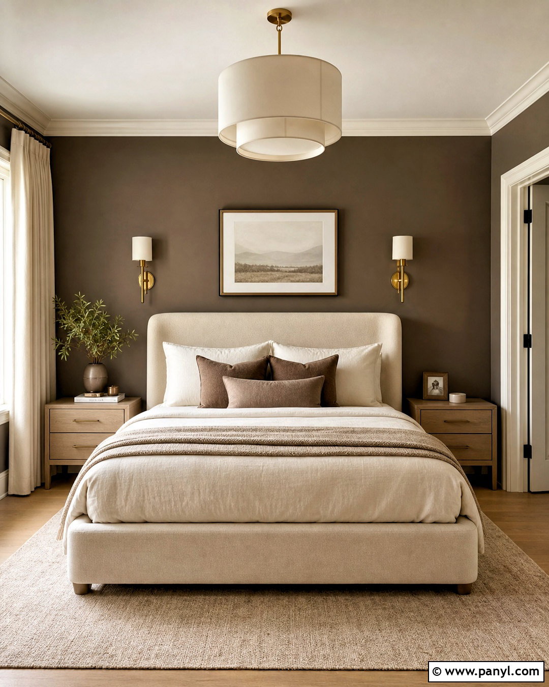 Dark Taupe Walls With Light Bedding - 20 taupe walls bedroom ideas