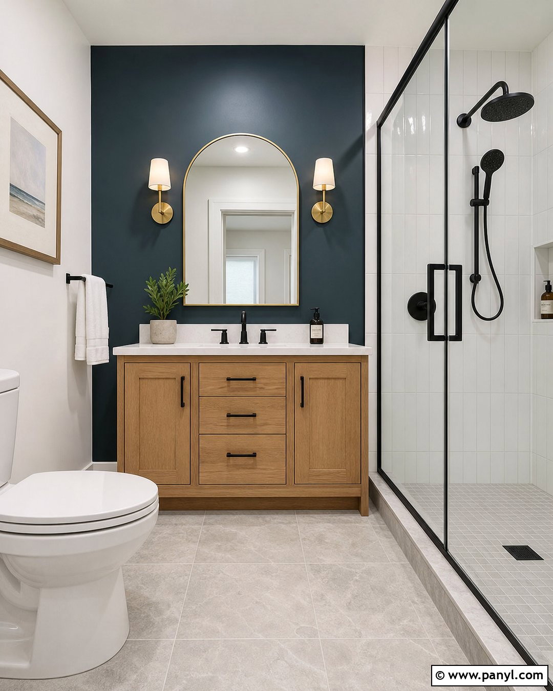 Dark Teal Accent Wall Bathroom - 30 dark teal accent wall ideas