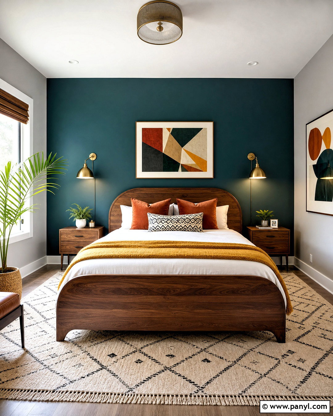Dark Teal Accent Wall Bedroom - 20 dark accent wall bedroom ideas