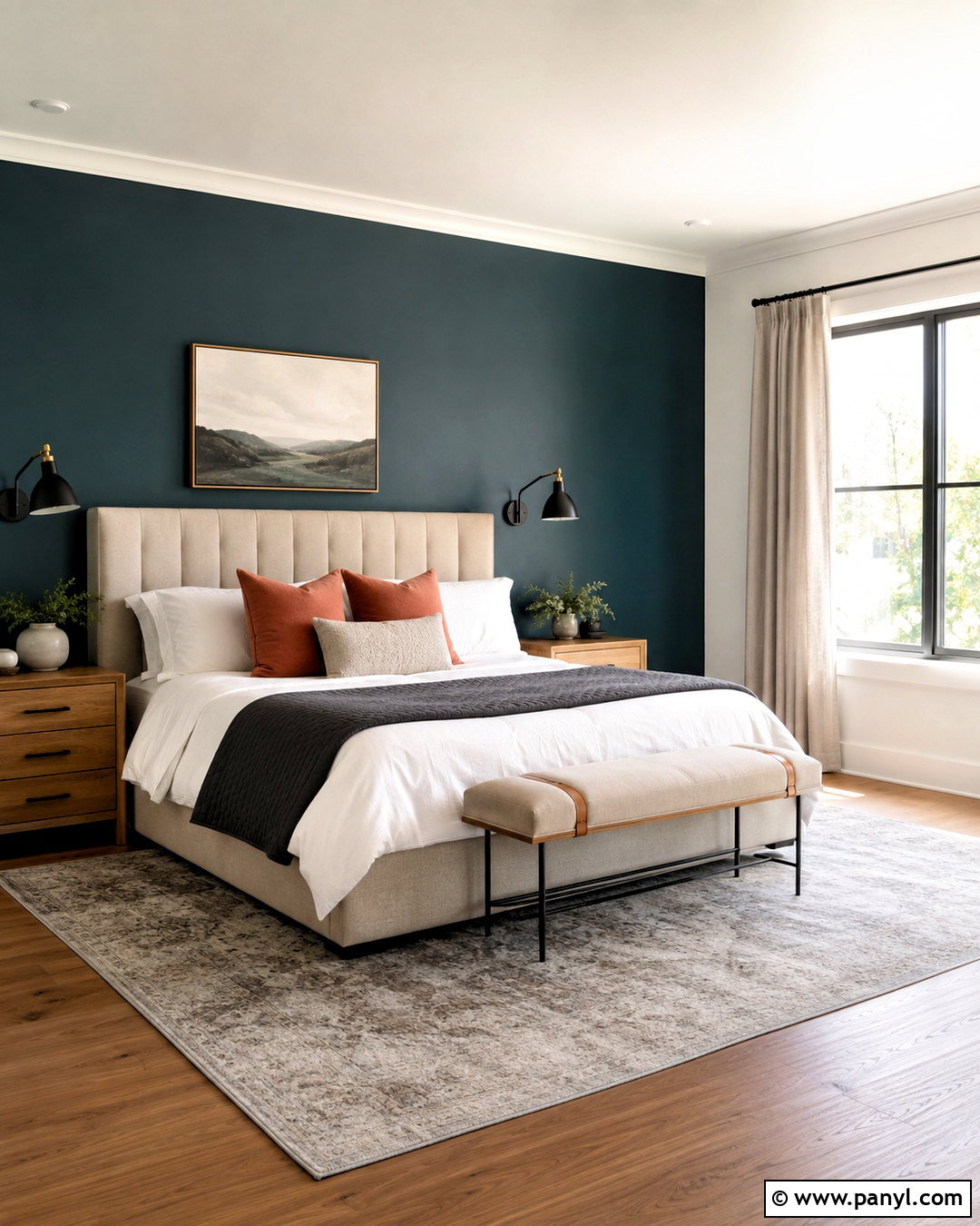 Dark Teal Accent Wall Bedroom - 20 dark teal room ideas