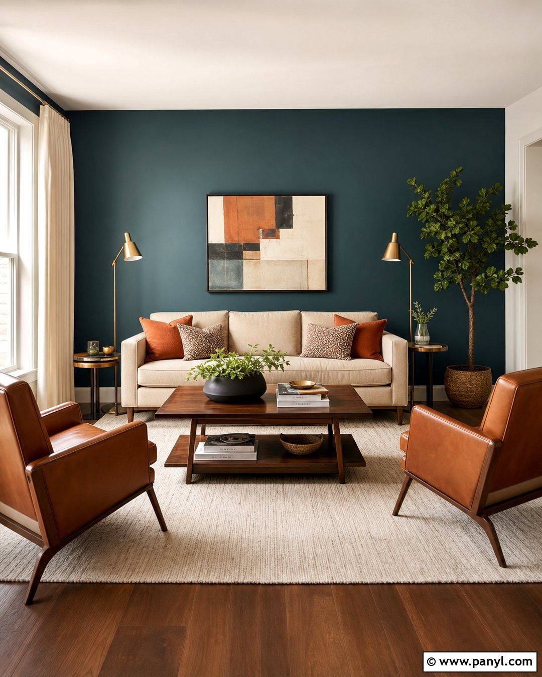 Dark Teal Accent Wall Living Room - 30 dark teal accent wall ideas