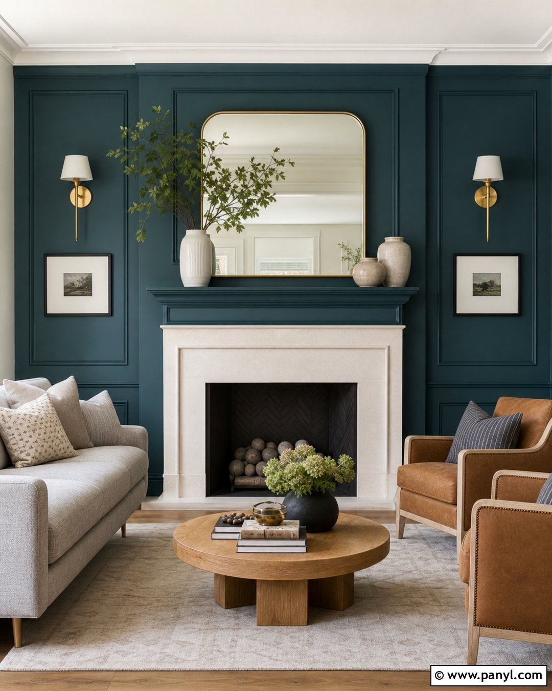 Dark Teal Accent Wall With Fireplace - 30 dark teal accent wall ideas