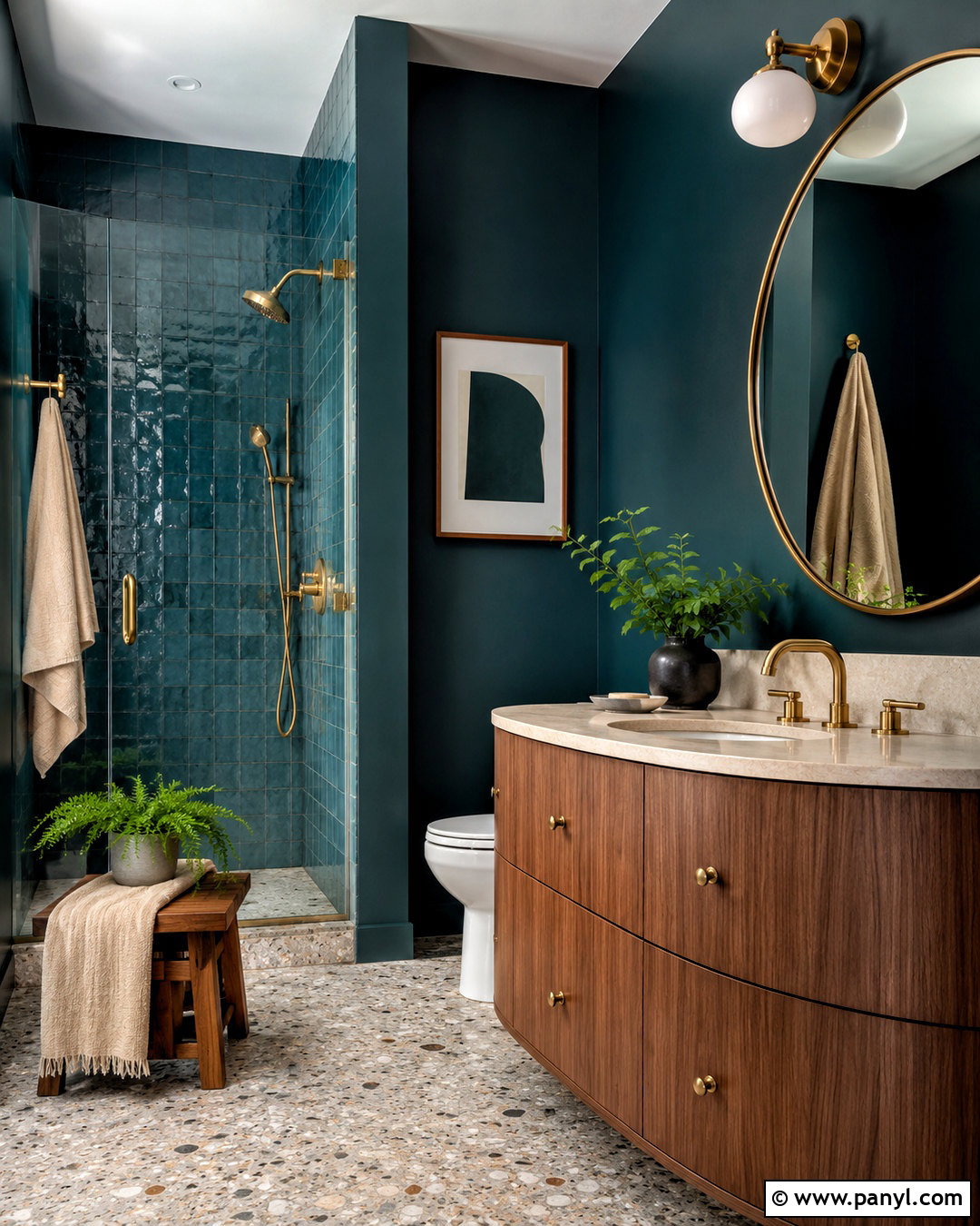 Dark Teal Bathroom - 20 moody bathroom design ideas