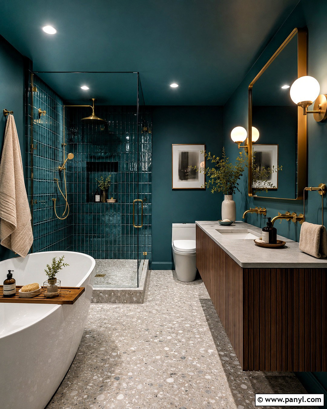 Dark Teal Bathroom - 20 moody bathroom ideas