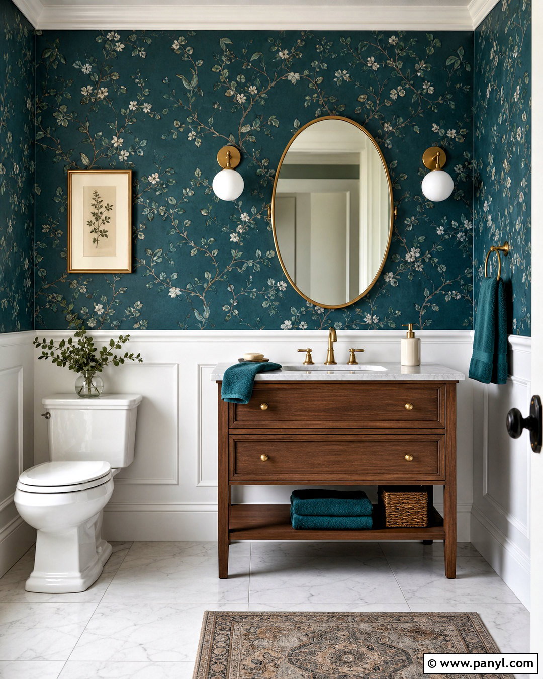 Dark Teal Bathroom Wallpaper - 20 dark teal bathroom ideas