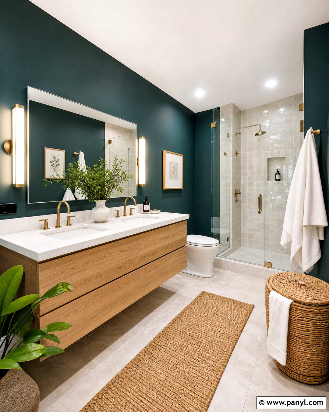 Dark Teal Bathroom Walls - 20 dark teal bathroom ideas