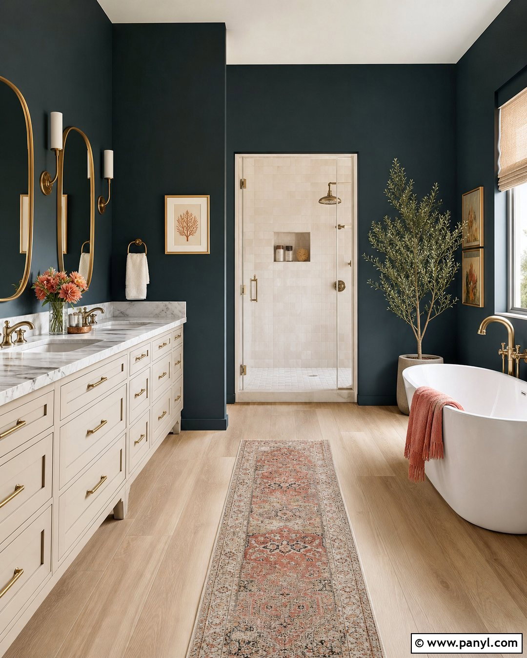 Dark Teal Bathroom Walls - 25 Dark Bathroom Wall Color Ideas