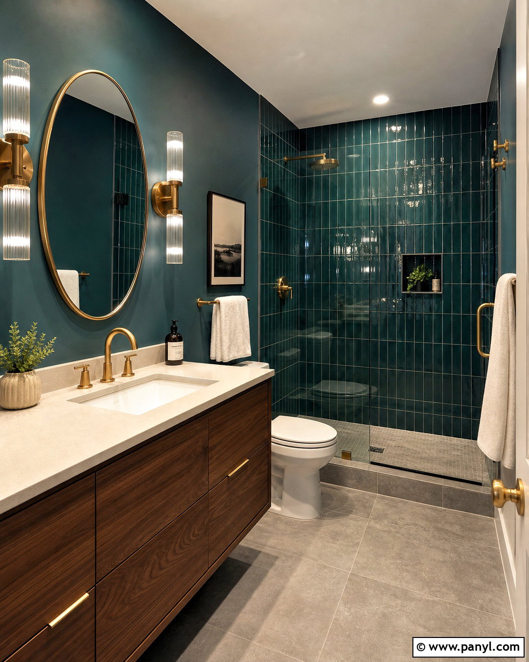 Dark Teal Bathroom - 20 dark color bathroom ideas
