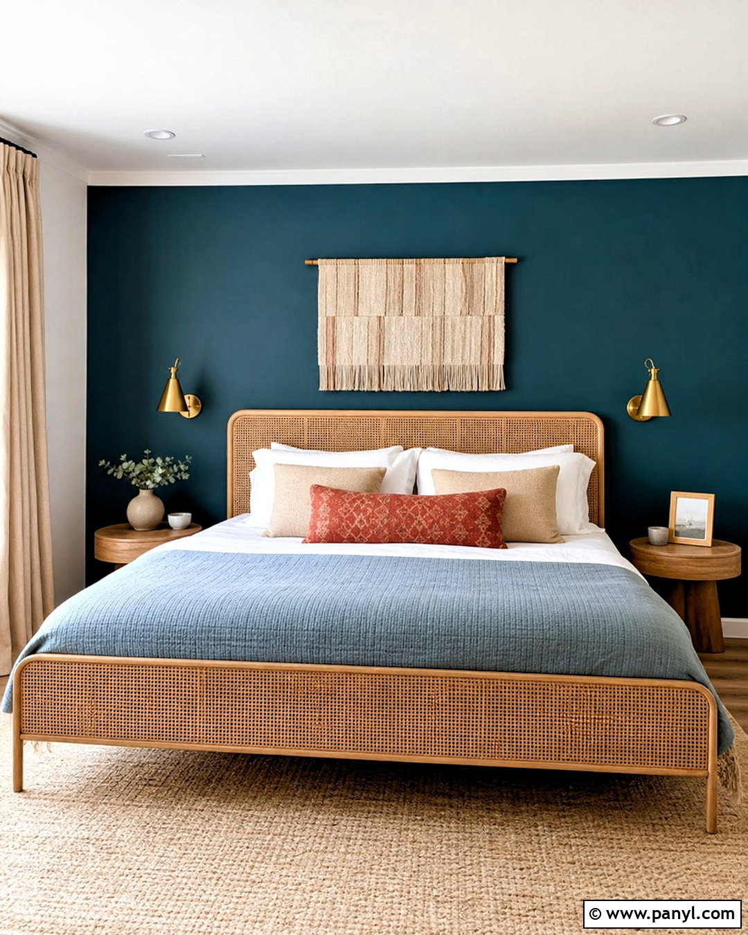 Dark Teal Bedroom Feature Wall - 20 dark feature wall ideas