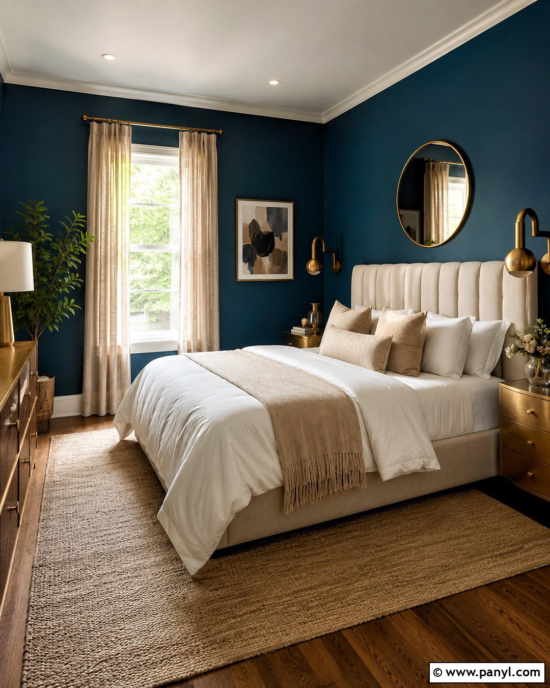 Dark Teal Bedroom With Gold Accents - 20 dark teal bedroom ideas