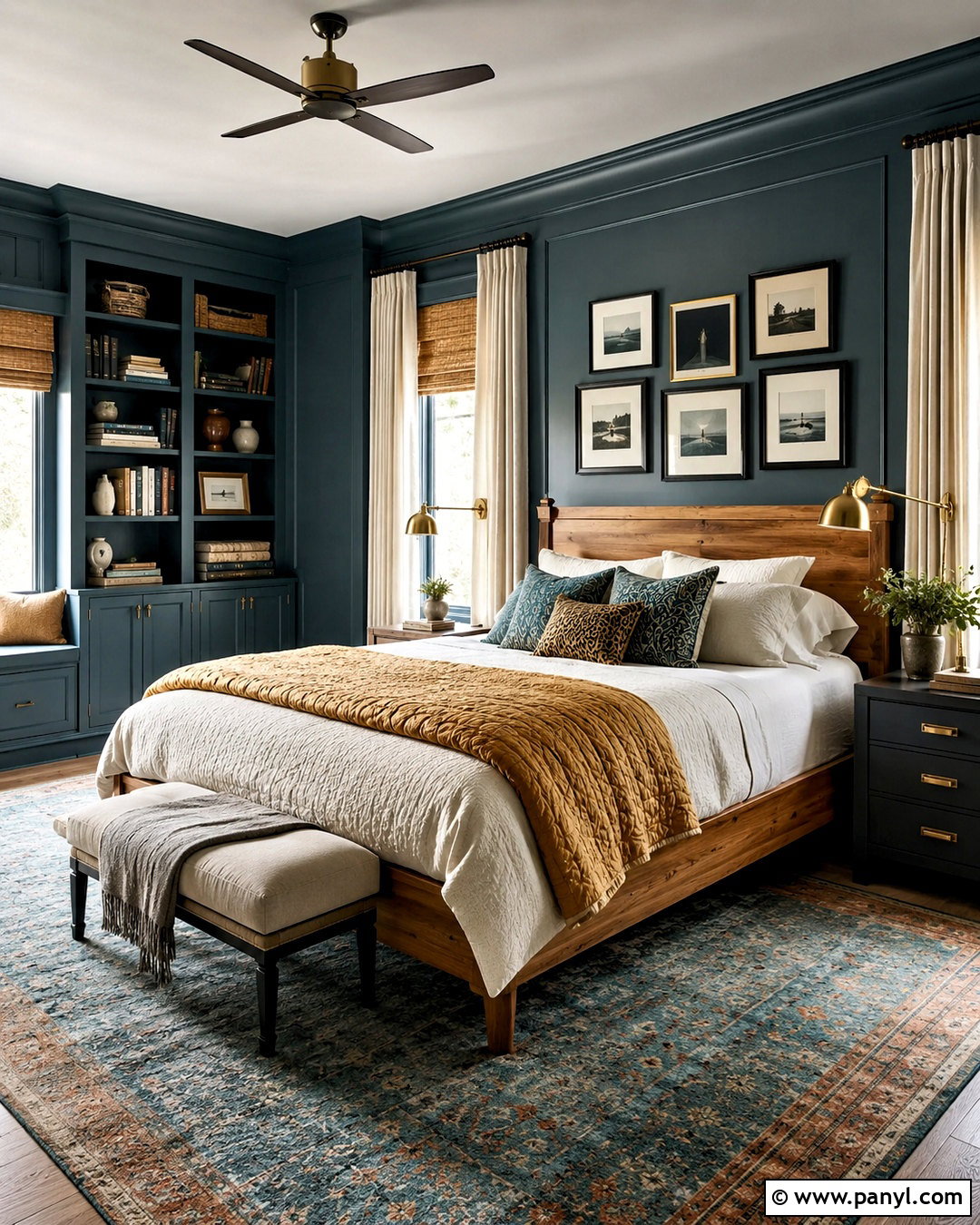 Dark Teal Bedroom - 20 dark and moody bedroom ideas