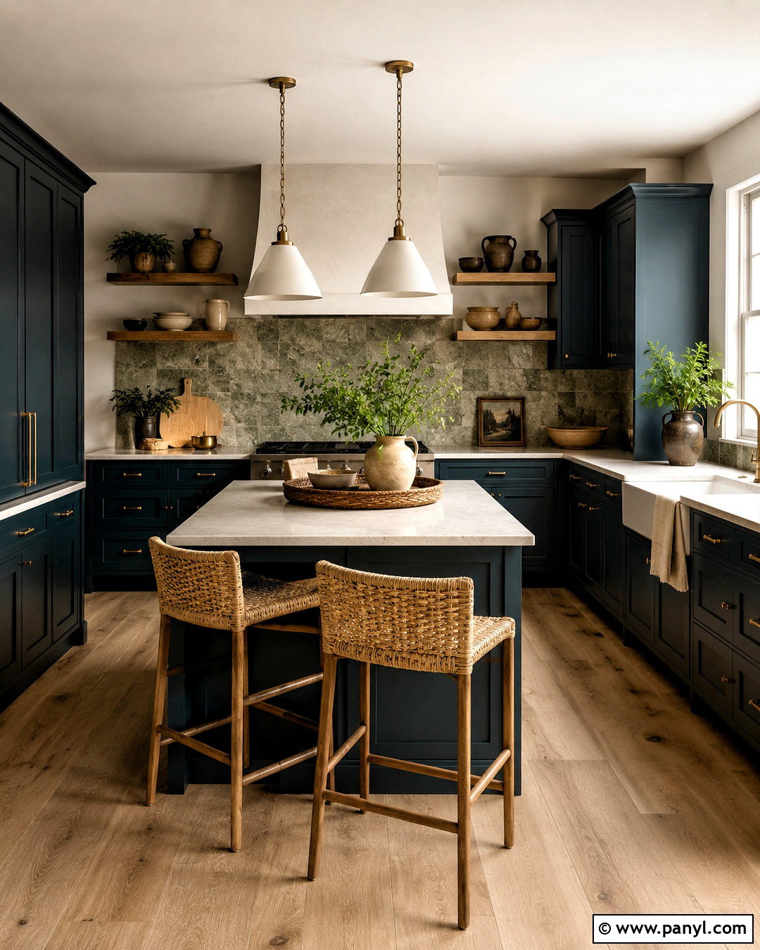 Dark Teal Blue Kitchen - 20 moody blue kitchen ideas