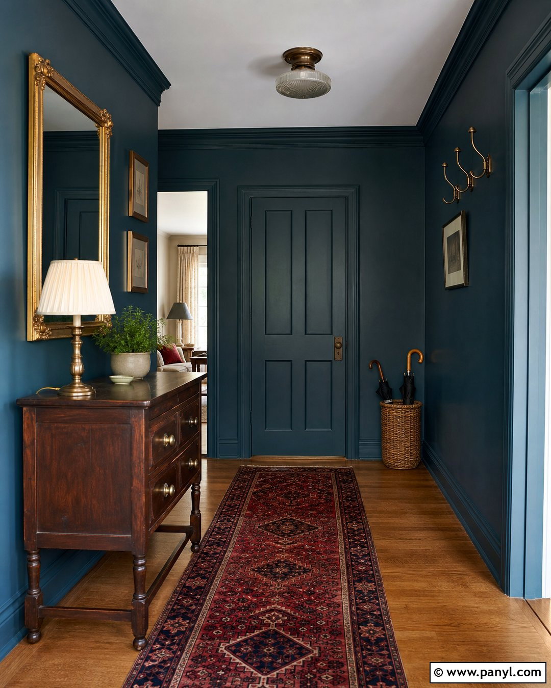 Dark Teal Entryway Walls - 30 blue green walls