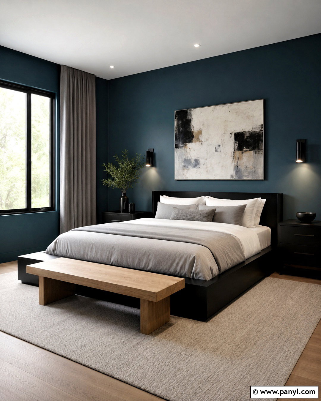 Dark Teal Entryway With Painted Paneling - 20 dark teal room ideas
