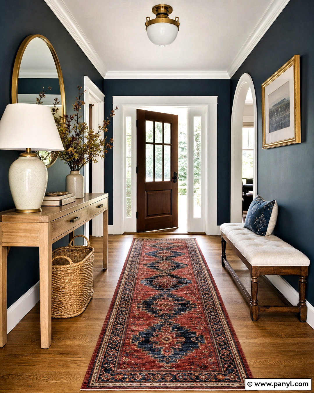 Dark Teal Entryway With White Trim - 20 dark teal walls