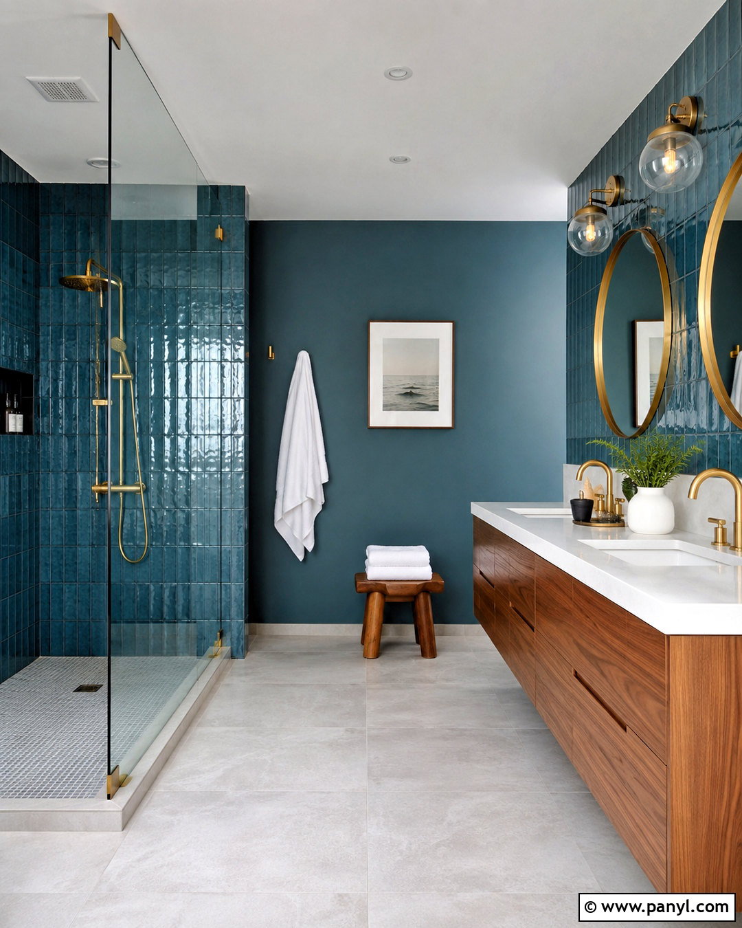 Dark Teal Family Room With Built-In Storage - 20 dark teal room ideas