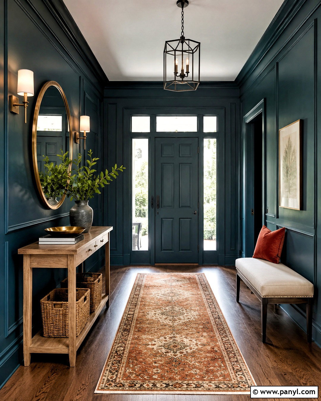 Dark Teal Guest Room With Blush Accents - 20 dark teal room ideas