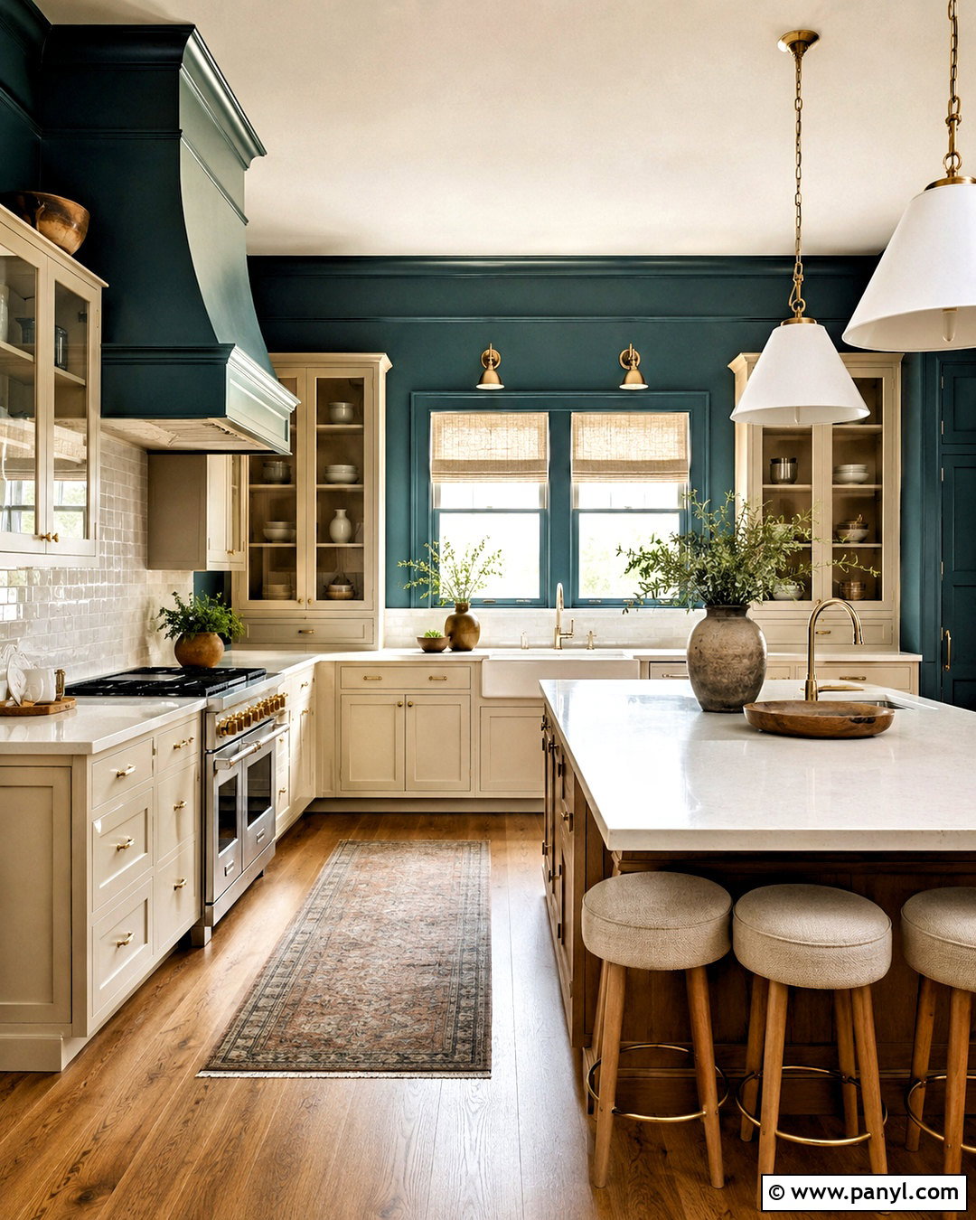 Dark Teal Kitchen Walls With Cream Cabinets - 35 teal kitchen walls