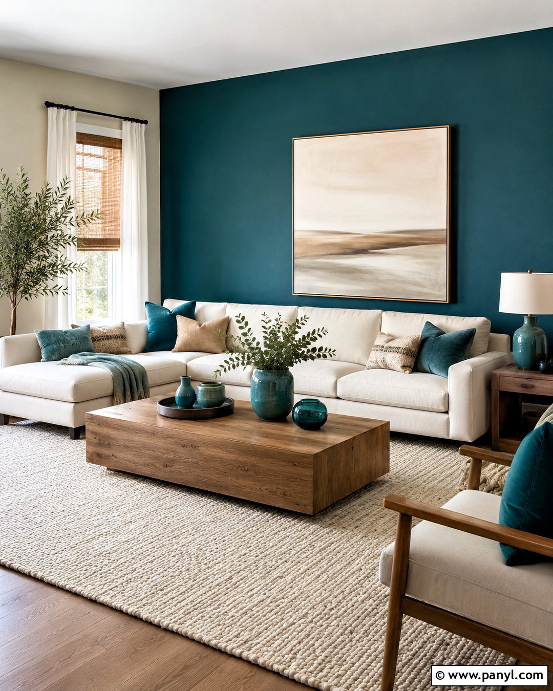 Dark Teal Living Room Accent Wall - 20 dark teal living room ideas