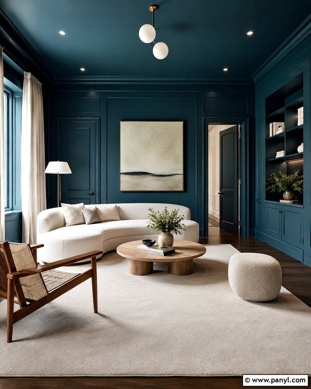 Dark Teal Living Room Color Drenching - 20 dark teal living room ideas