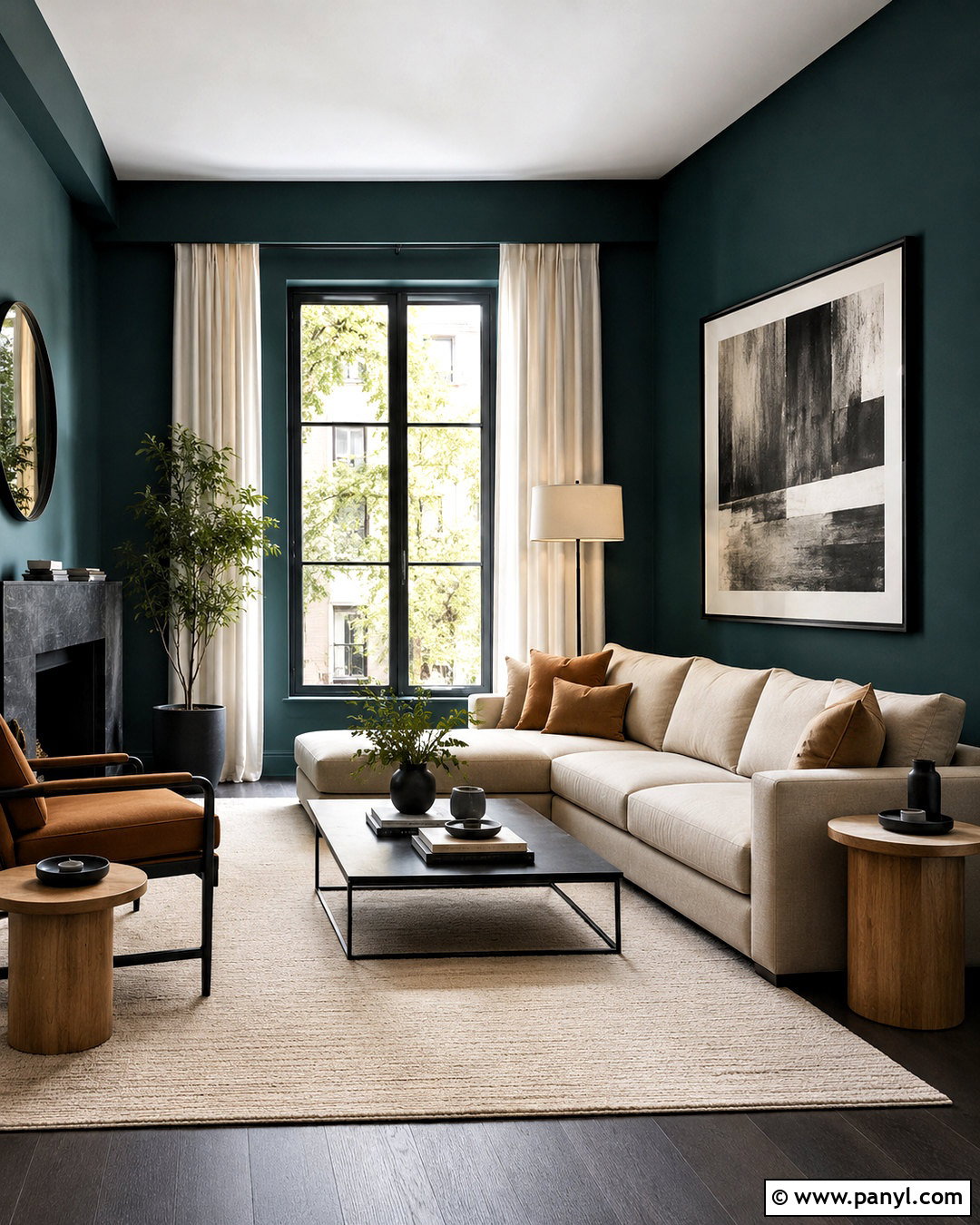 Dark Teal Living Room With Black Accents - 20 dark teal living room ideas