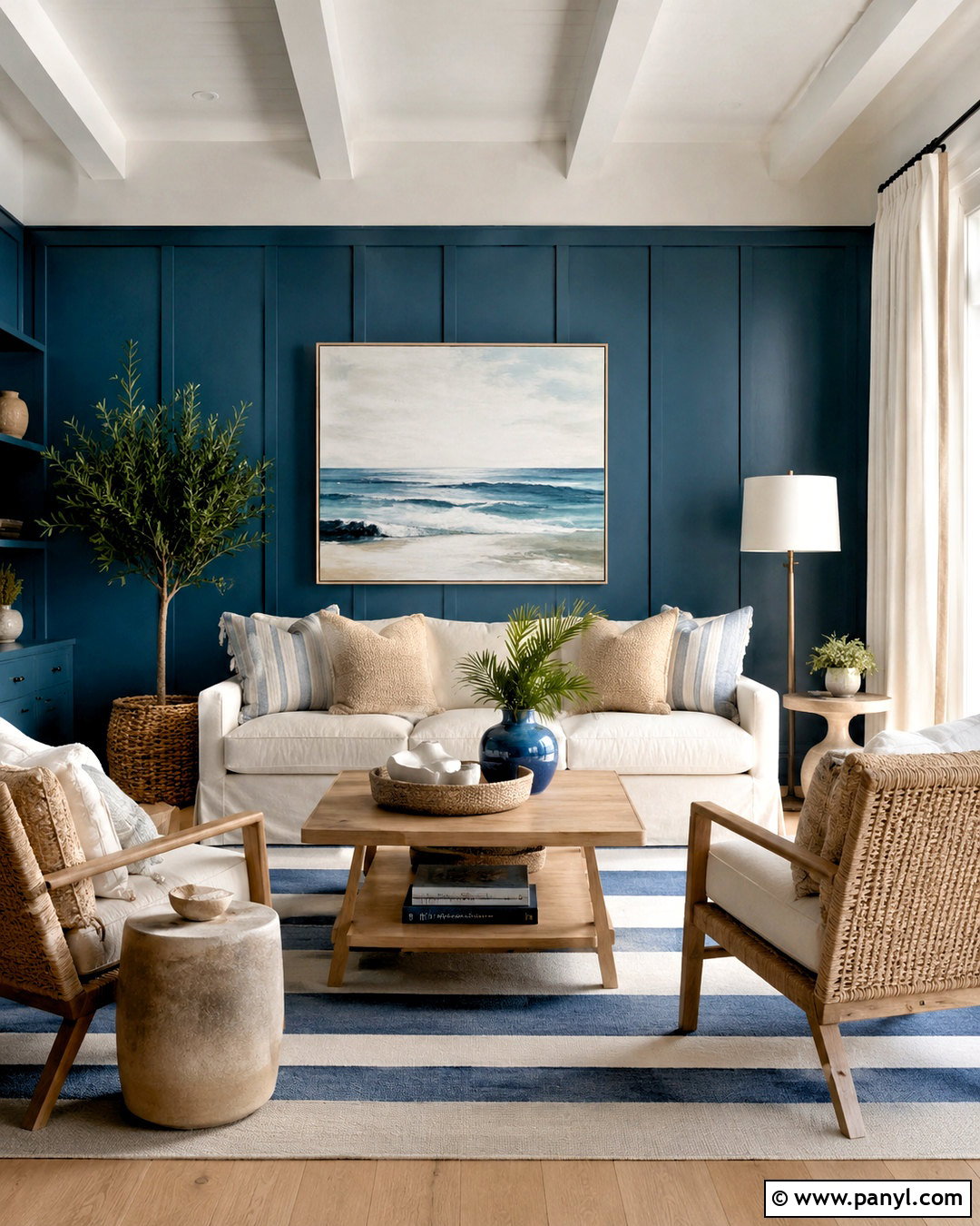 Dark Teal Living Room With Coastal Decor - 20 dark teal living room ideas