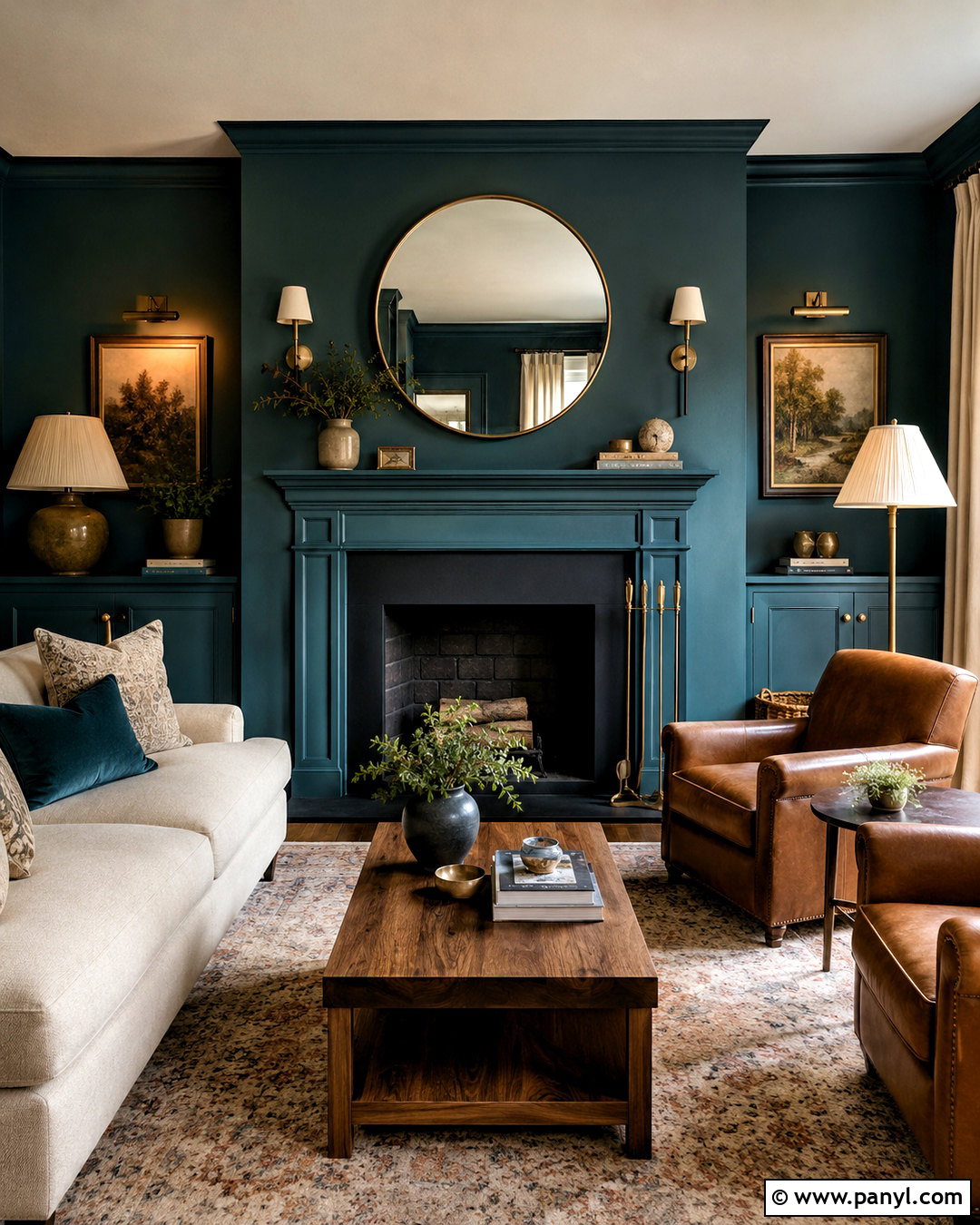 Dark Teal Living Room With Fireplace - 20 dark teal living room ideas
