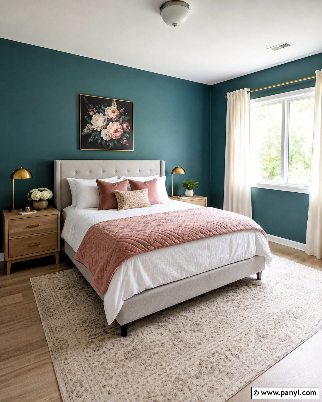 Dark Teal Living Room With Mustard Accents - 20 dark teal room ideas