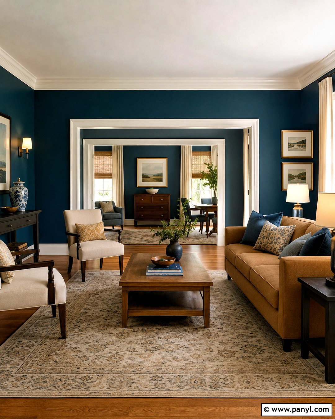Dark Teal Living Room With White Trim - 20 dark teal living room ideas
