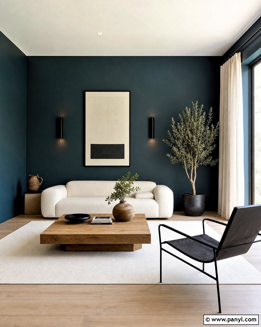 Dark Teal Minimalist Room - 20 dark teal walls