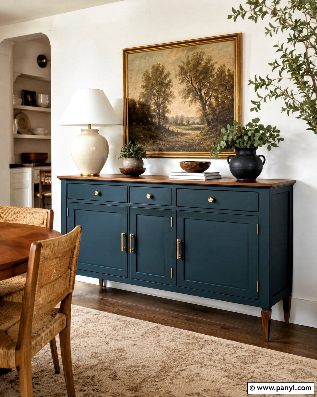 Dark Teal Painted Buffet - 20 painted buffet ideas