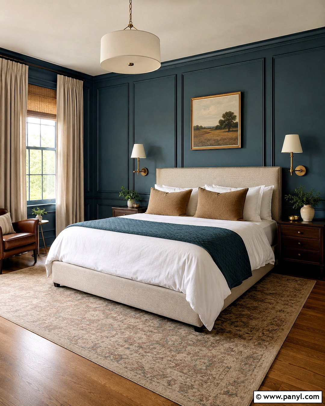 Dark Teal Paneled Bedroom - 20 dark teal bedroom ideas